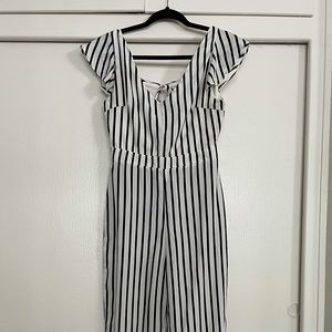 Black and White Stripe Jumpsuit
